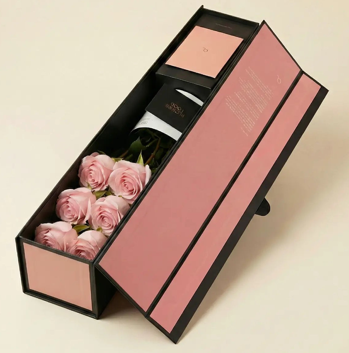 Flute Box cor de rosa caixa aberta sem modelo