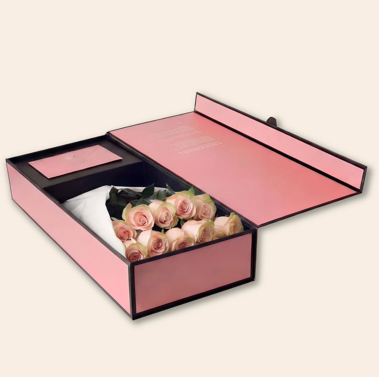 Caixa de Rosas Cor de Rosa Angulo